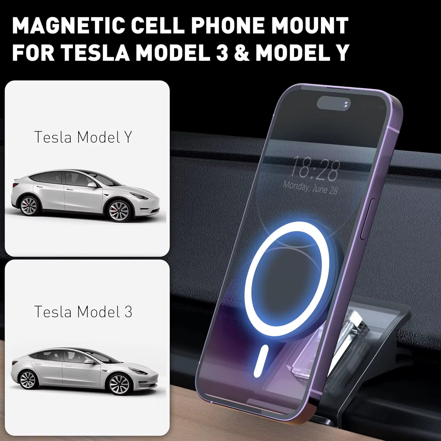 Car Phone Holder for Tesla Model3 Y Center Console Air Outlet Adjustable Magnetic Car Phone Support Frame Accessories