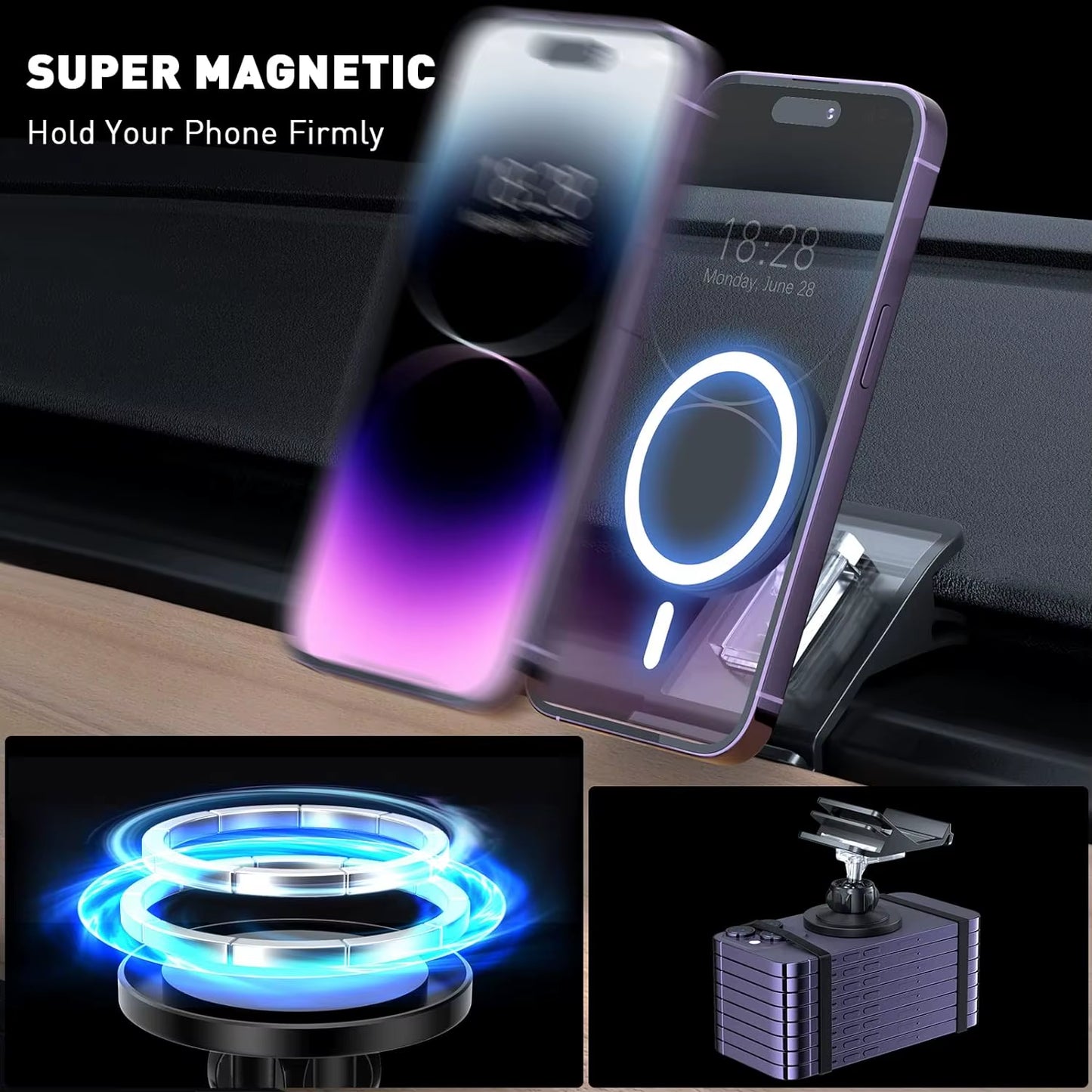 Car Phone Holder for Tesla Model3 Y Center Console Air Outlet Adjustable Magnetic Car Phone Support Frame Accessories