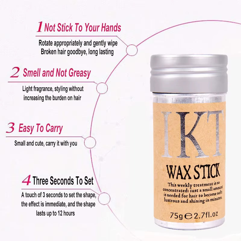 Hair Wax Stick for Wig Professional Hair Wax Stick Gel Cream Non-Greasy Style Hair Wax Stick for Men Women Broken Hair Artifact