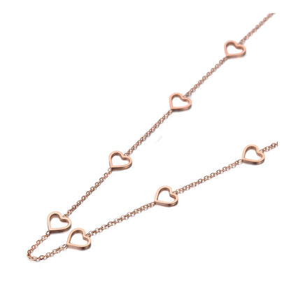 Trendy Titanium Stainless Steel CZ Crystal Love Heart Choker Necklaces for Women Girls Chic Charm Pendant Necklace N19202