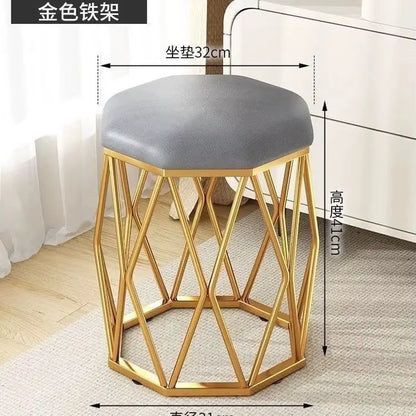 Modern Simple Dressing Stool Subnet Red Makeup Stool Light Luxury Nail Scrubbing Chair Bedroom Nordic Girl Dining Stool