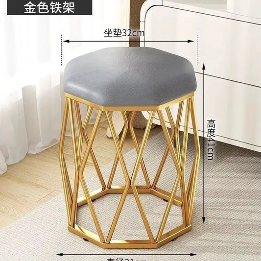 Modern Simple Dressing Stool Subnet Red Makeup Stool Light Luxury Nail Scrubbing Chair Bedroom Nordic Girl Dining Stool