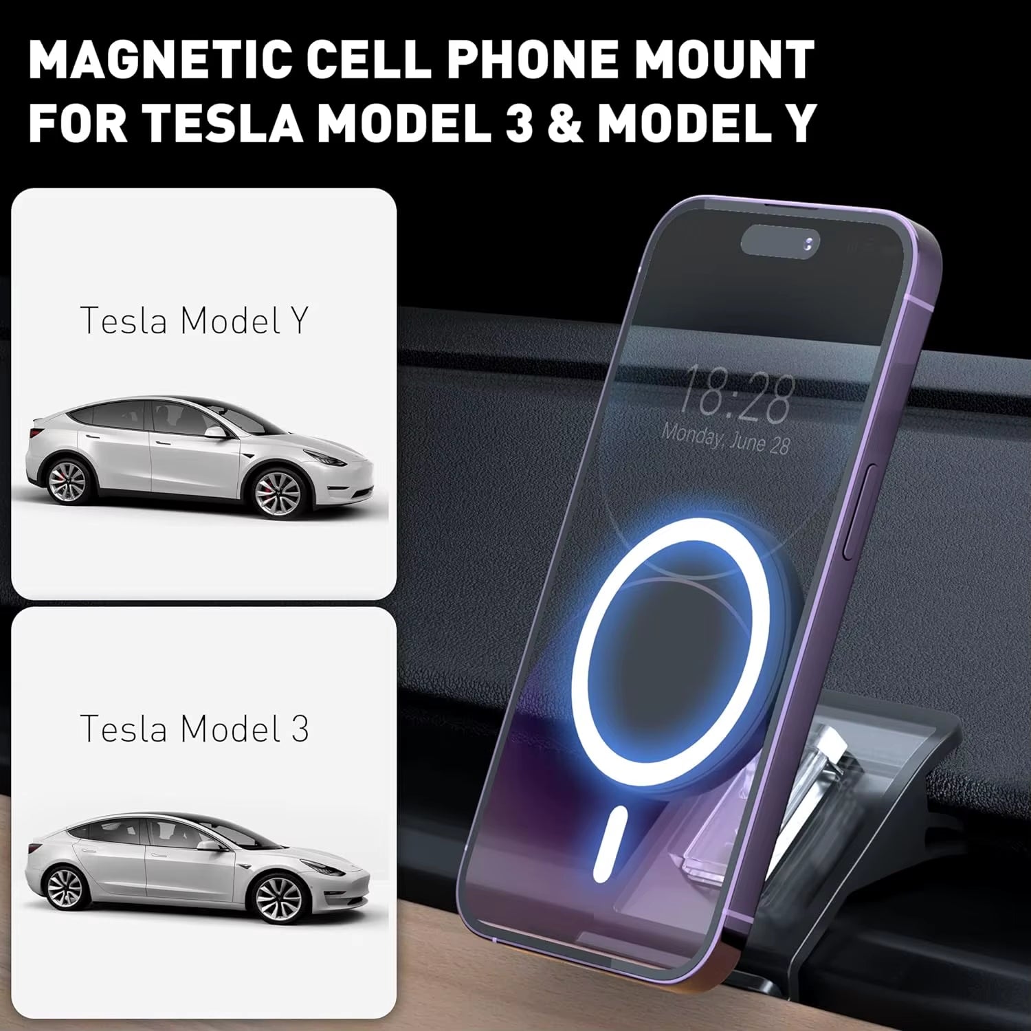Car Phone Holder for Tesla Model3 Y Center Console Air Outlet Adjustable Magnetic Car Phone Support Frame Accessories