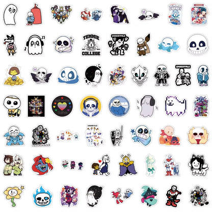 55Pcs Undertale Stickers DIY Stickers Scrapbooking Phone Luggage Skateboard Waterproof Graffiti Decals
