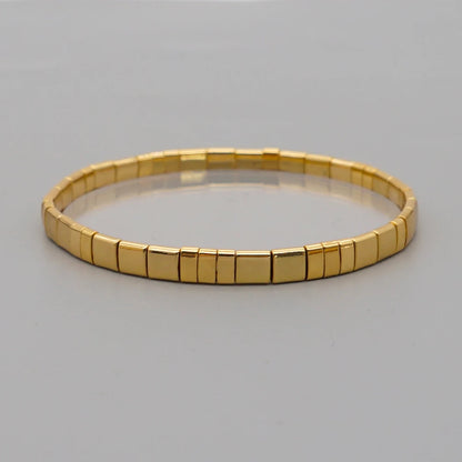 Tila Bracelets for Women Men Couple Jewelry Gift Classic Jewellery Gold Color Beaded Pulseras Stretch Bracelet Wholesale